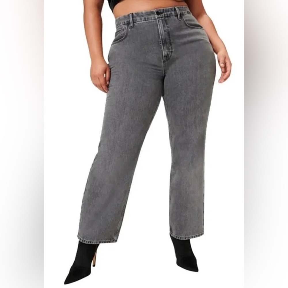 Good American Loose Fit Straight Leg Jeans Black 239 GNISN999BT Size 16
